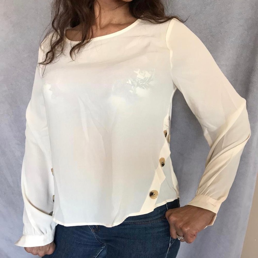 White blouse with long sleeves